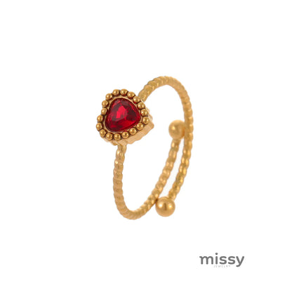 Gisselle Retro Heart Open Ring