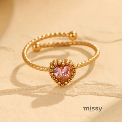 Gisselle Retro Heart Open Ring