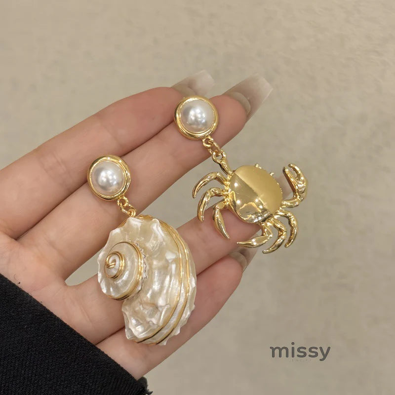 Isabella Asymmetric Ocean Earrings