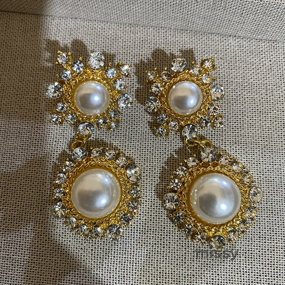 Jemimah Pearl Diamond Drop Earrings