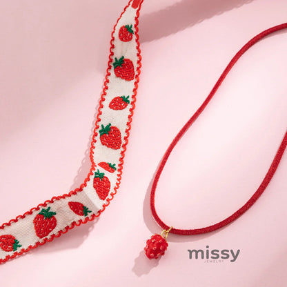 Kambree Strawberry Layered Necklace Set