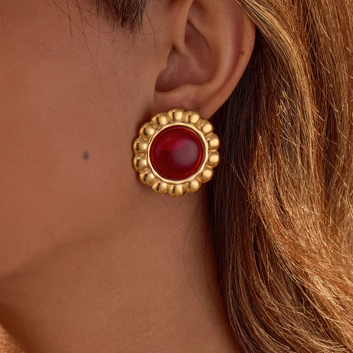 Kenslie Bold Agate Hoop Earrings