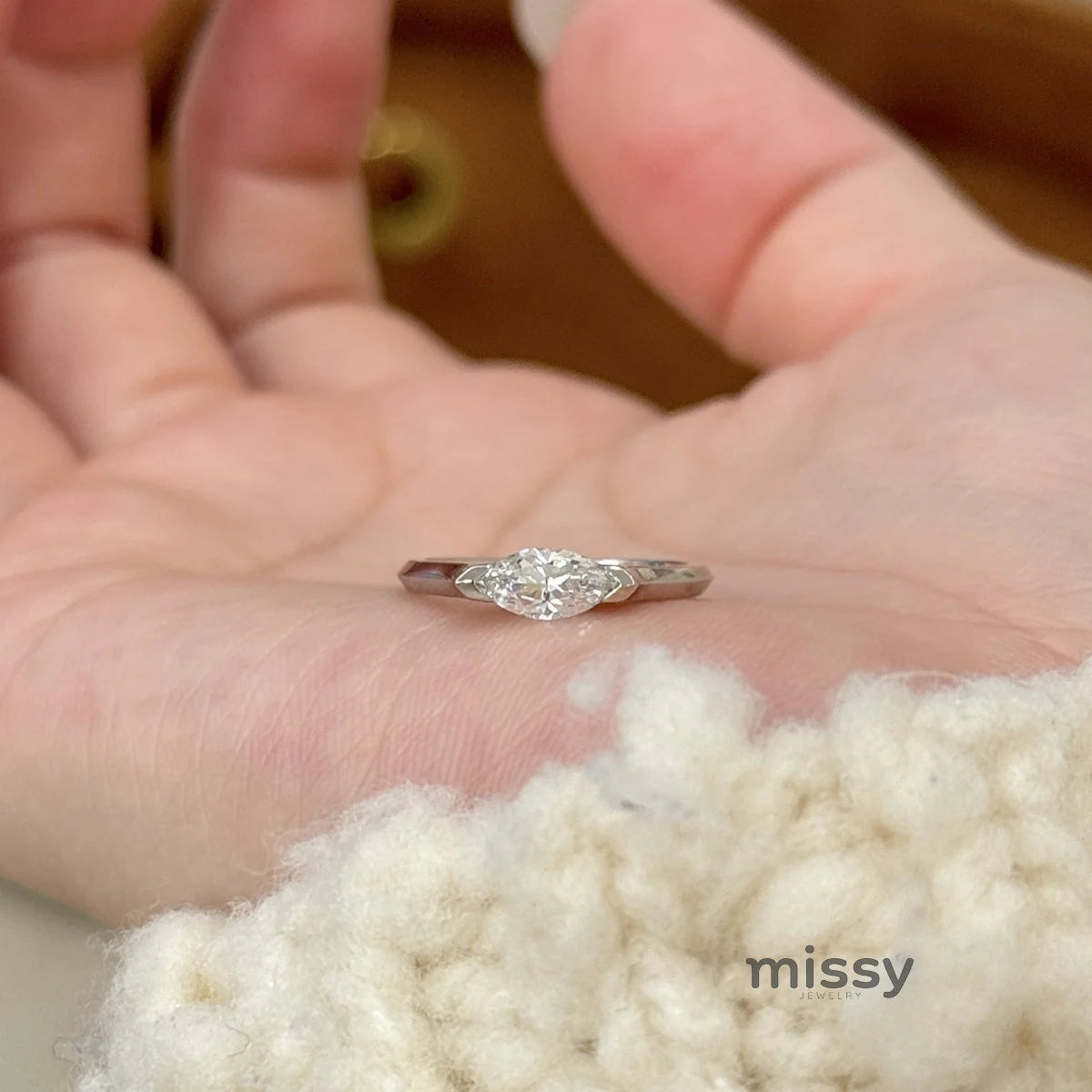 Leilanie Zircon Marquise Ring