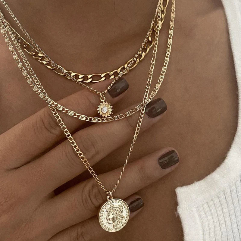 Mayte Layered Medallion Necklace