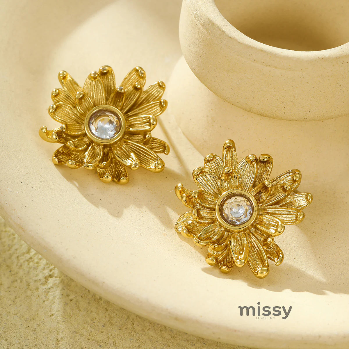 Meghan Asymmetrical Petal Earrings