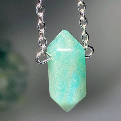 Mixed Crystal Double Terminated Point Necklace 2cm Healing
