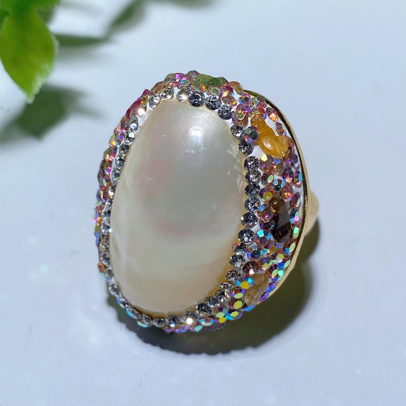 Mixed Crystal Healing Rings | Raw Stones 1.1 Inch - Spiritual