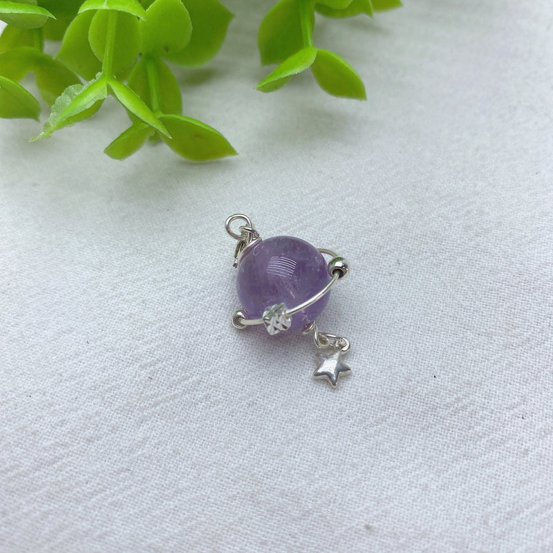 Mixed Crystal Planet Pendant 1.2 Inch Healing Necklace