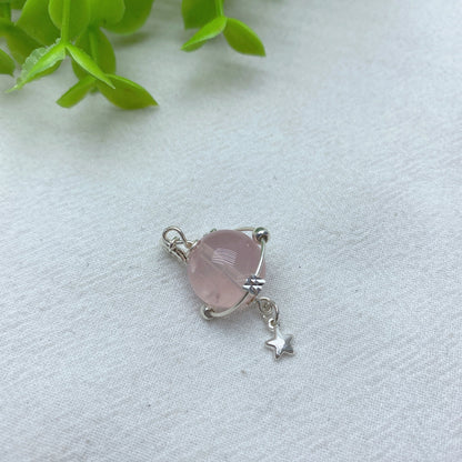 Mixed Crystal Planet Pendant 1.2 Inch Healing Necklace