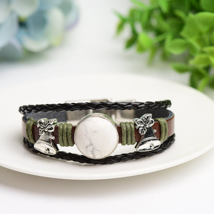 Mixed Crystal Spiritual Bracelet With Metal Snap Closure