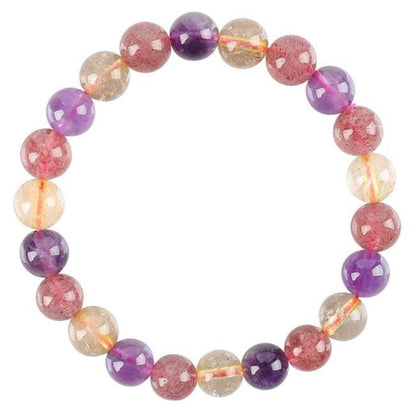 Mixed Quartz Crystal Bracelet 8mm-9mm Energy Healing Jewelry