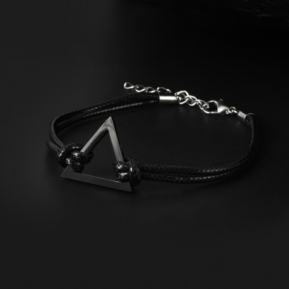 Multi Layer Leather Triangle Bracelet