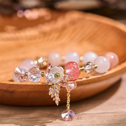 Multi-stone Healing Bracelet With Flower Accents
