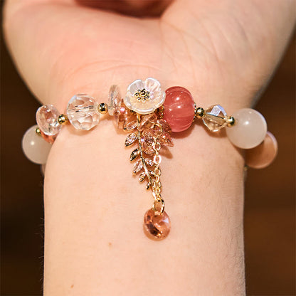 Multi-stone Healing Bracelet With Flower Accents