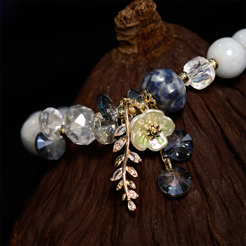 Multi-stone Healing Bracelet With Flower Accents