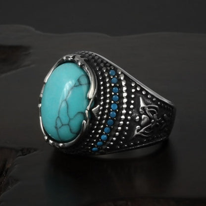 Noble Pattern Gemstone Ring
