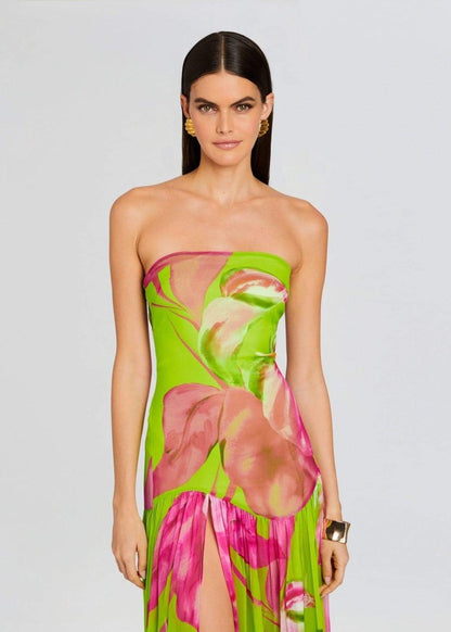 Nydia Printed Strapless Maxi Dress
