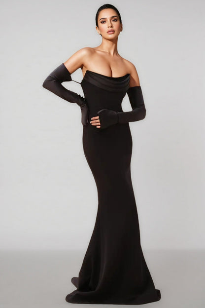 Justa One Shoulder Long Sleeve Maxi Dress