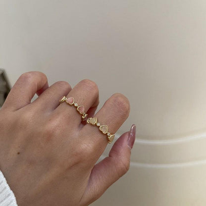 [sample ] Peach Opal Heart Ring