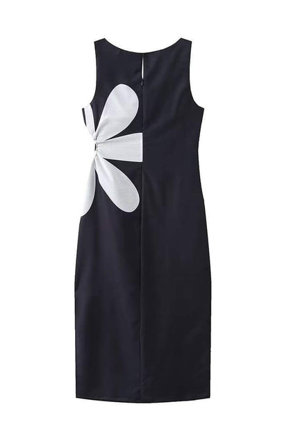 Ophelia Printed Cut-out Midi Dress