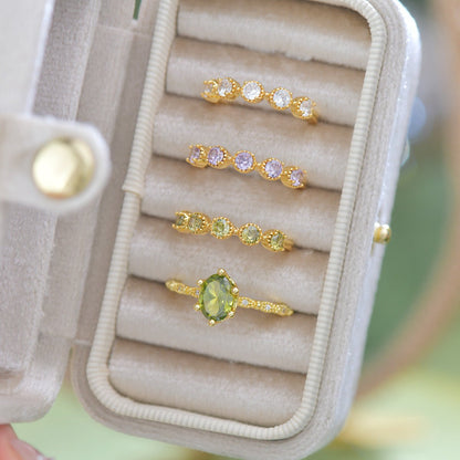 Oval Peridot Ring in Gold