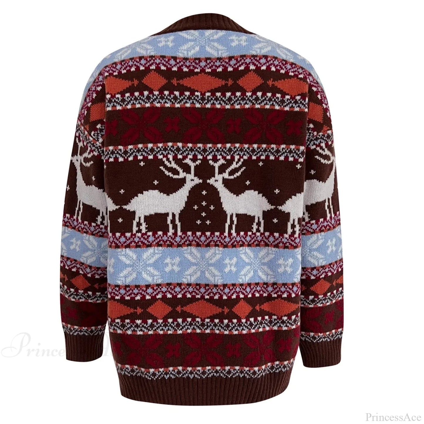 Jacquard Print Warm Soft Loose Full Sleeve Christmas Christmas Sweater