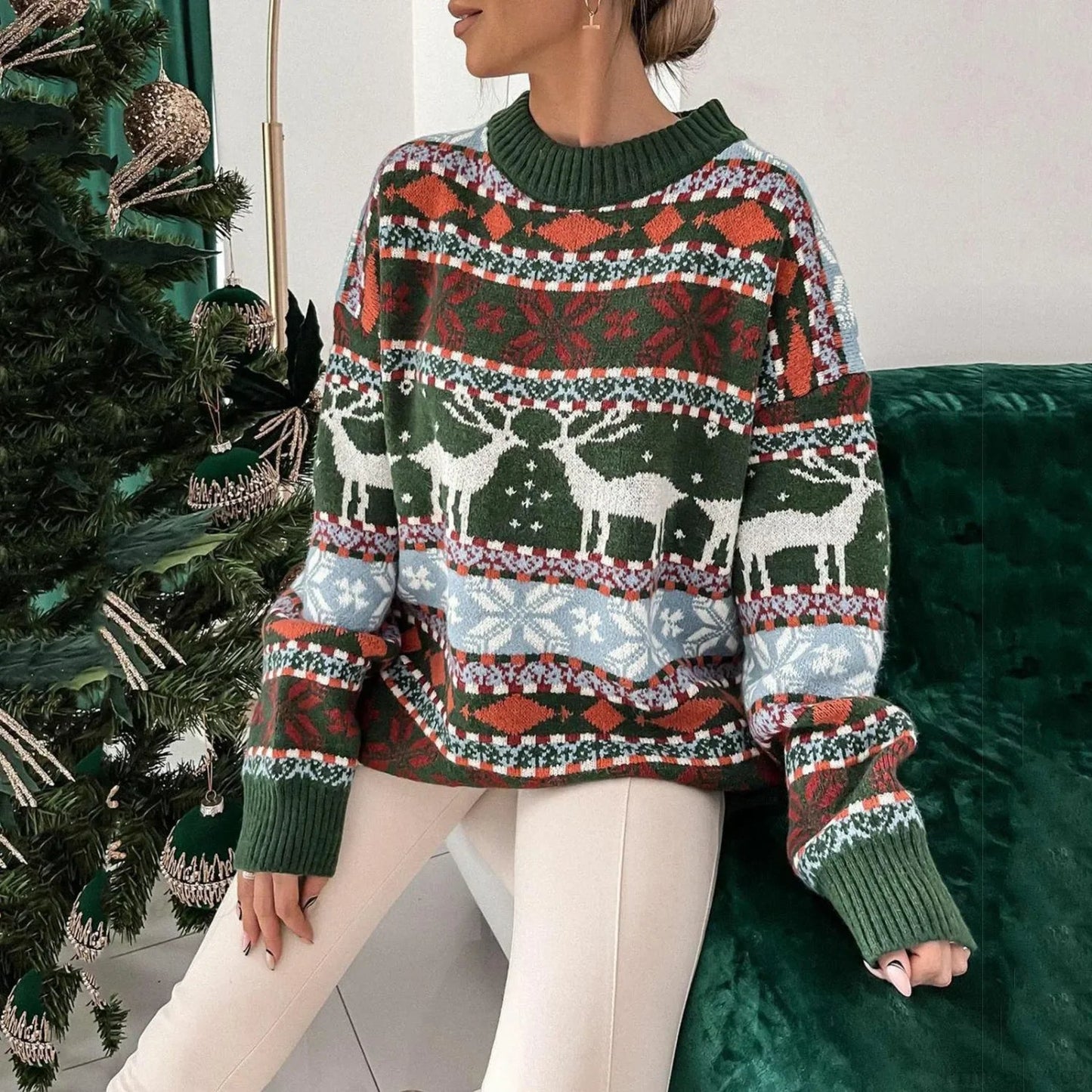 Oversized Y2k Full Sleeve Warm Thicken Winter Christmas Christmas Sweater