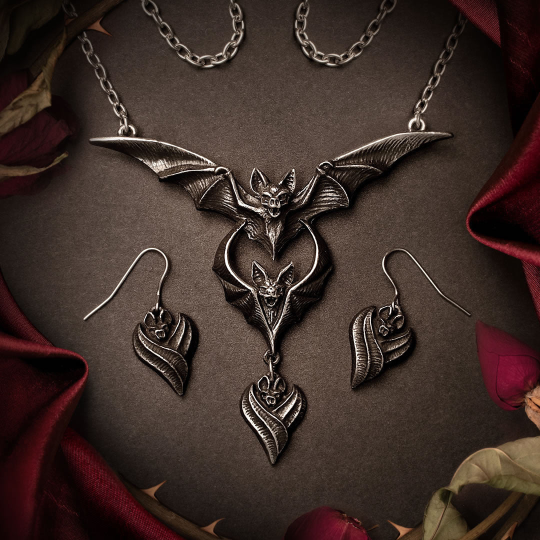 Evil-ution Bat Pendant Necklace by Alchemy Gothic