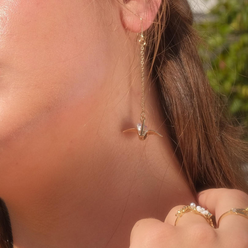 [] Paper Crane Earrings