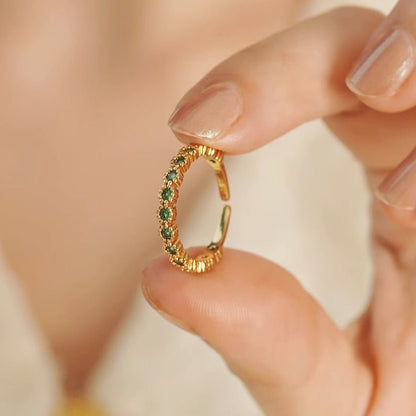 [sample ] Pavé Emerald Ring
