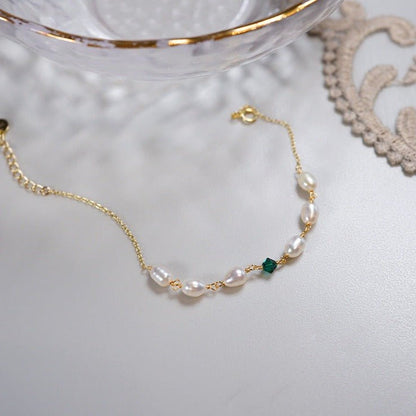 Emerald Pearl Bracelet - Sharon