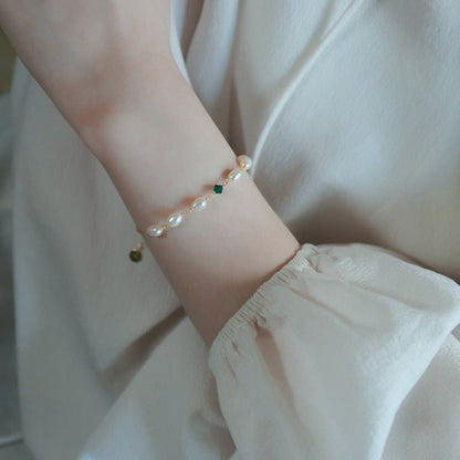 Emerald Pearl Bracelet - Sharon