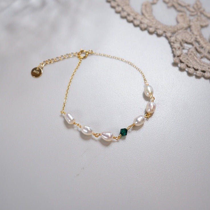 Emerald Pearl Bracelet - Sharon