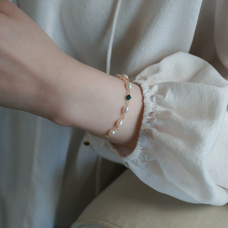 Emerald Pearl Bracelet - Sharon