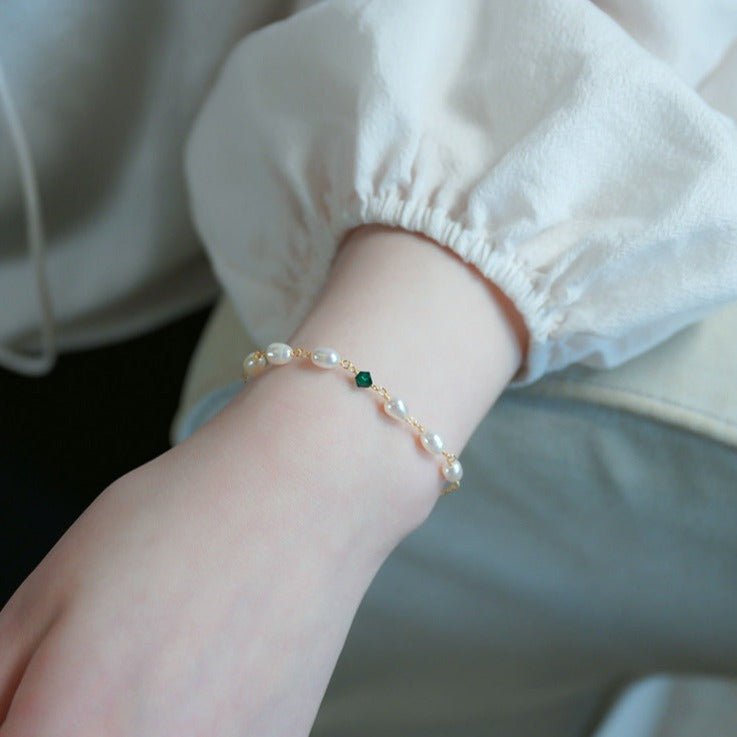 Emerald Pearl Bracelet - Sharon