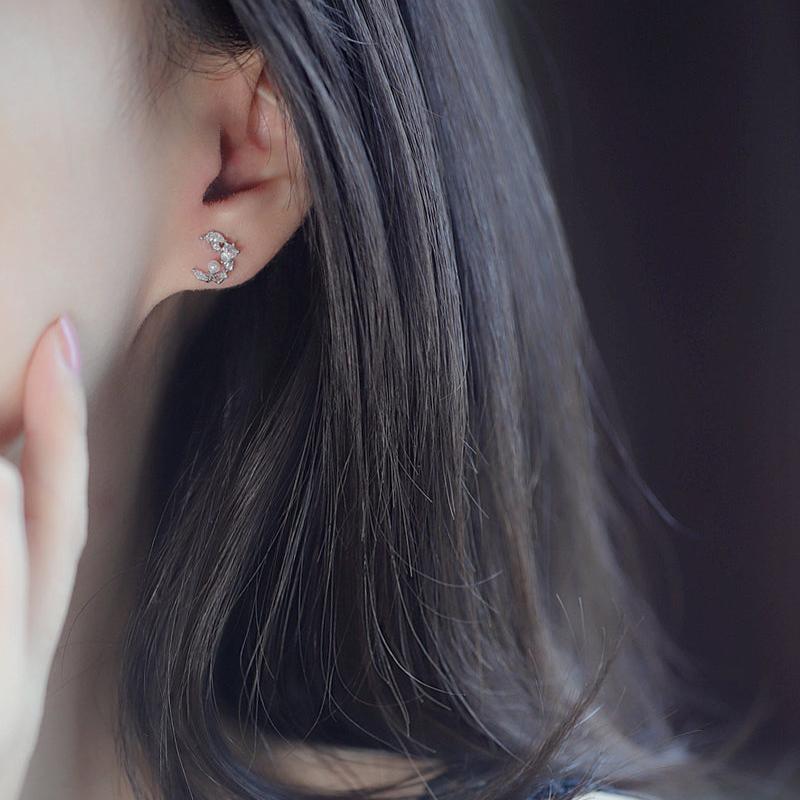 Pearly Moon Stud Earrings