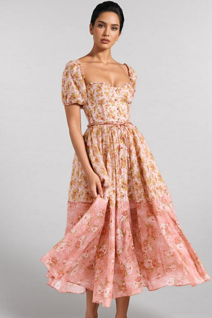Alexane Bubble Sleeve Midi Dress