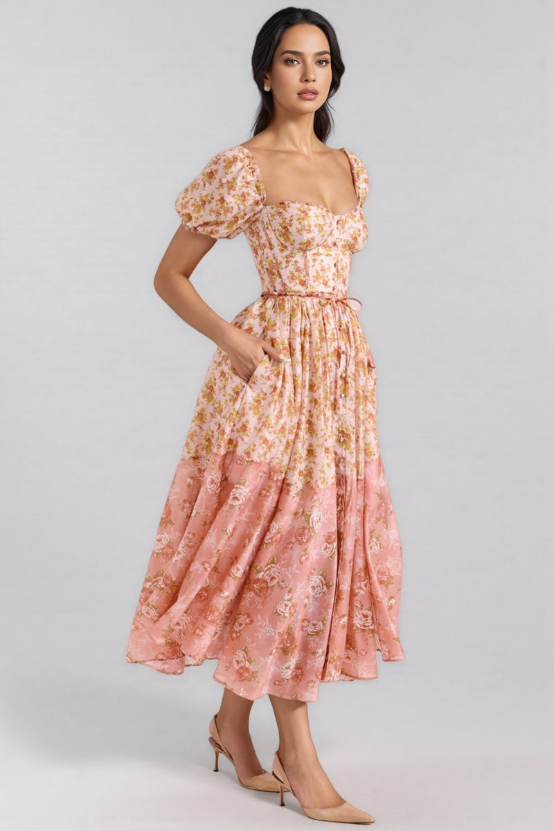 Alexane Bubble Sleeve Midi Dress