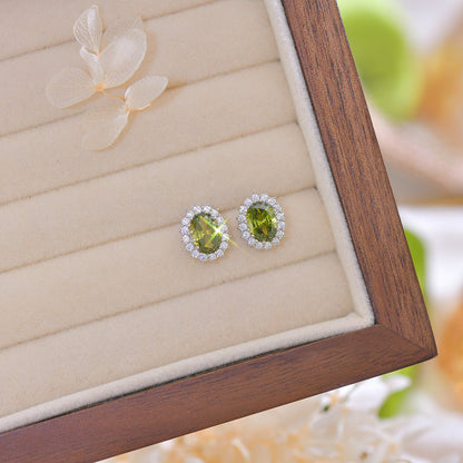 Peridot Baroque Stud Earrings