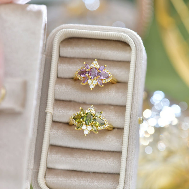 Peridot Blossom Ring