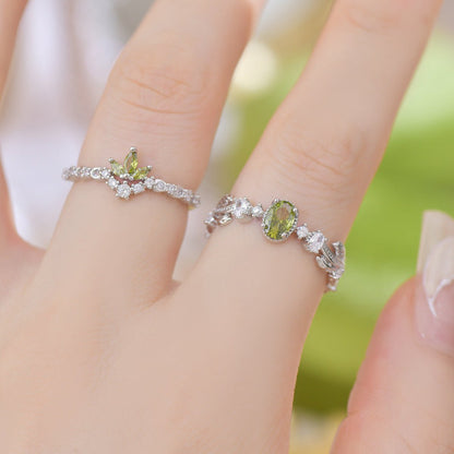 Peridot Rococo Ring Set