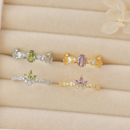 Peridot Rococo Ring Set