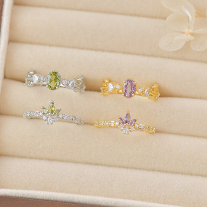 Peridot Rococo Ring Set