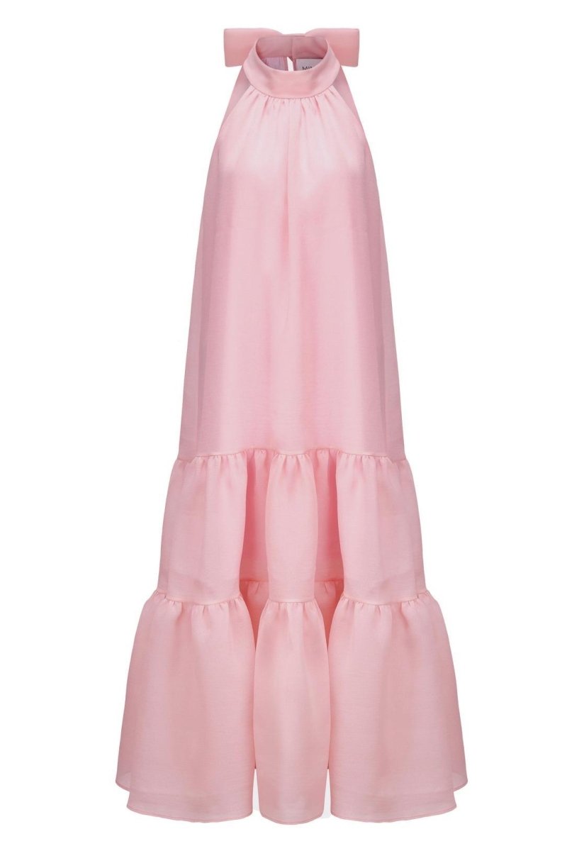 Phoebe Bowknot A-line Tiered Maxi Dress