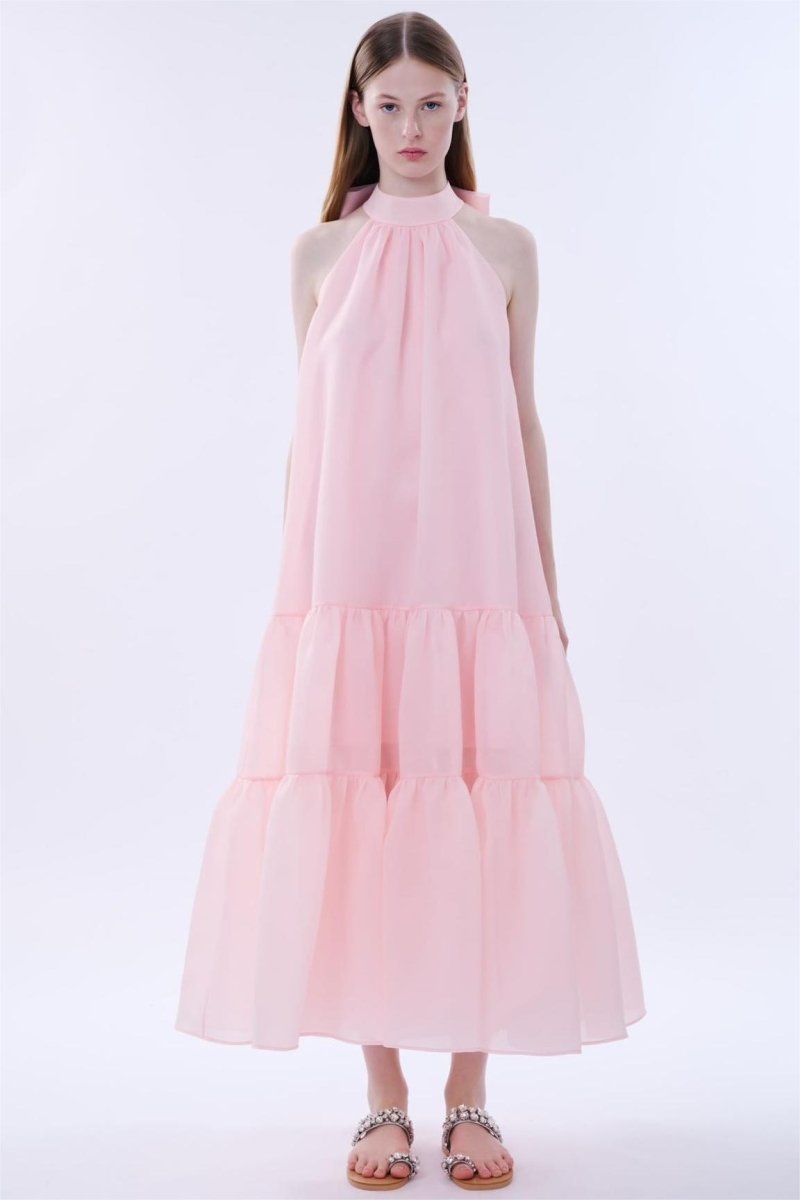 Phoebe Bowknot A-line Tiered Maxi Dress