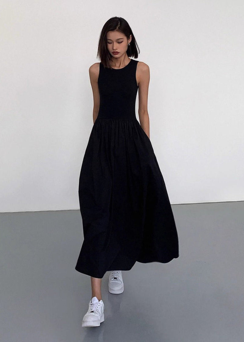 Isla Flowy Maxi Dress – Sleeveless White Summer Dress With Pockets