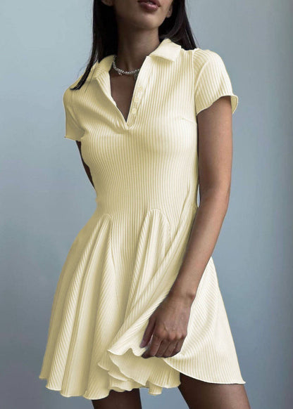 Marina – Ribbed Polo Mini Dress