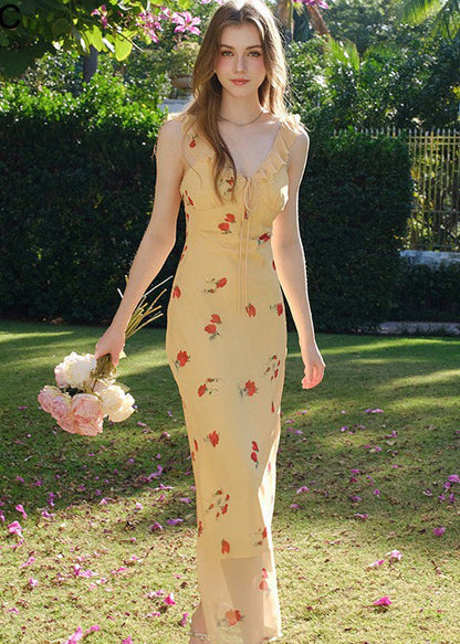 Rosalie – Yellow Sleeveless Maxi Dress