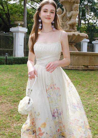 Evelyn - Chiffon Midi Dress With Spaghetti Straps