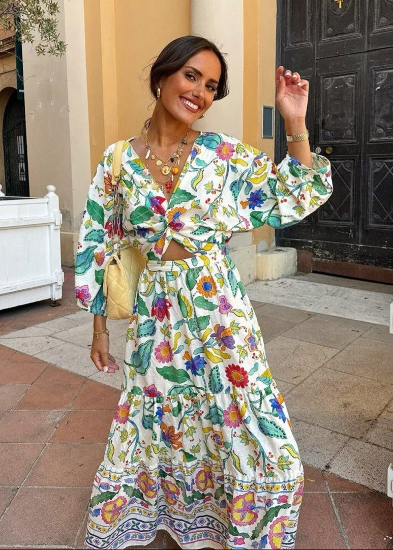 Garden Bloom - Long Sleeve Maxi Dress